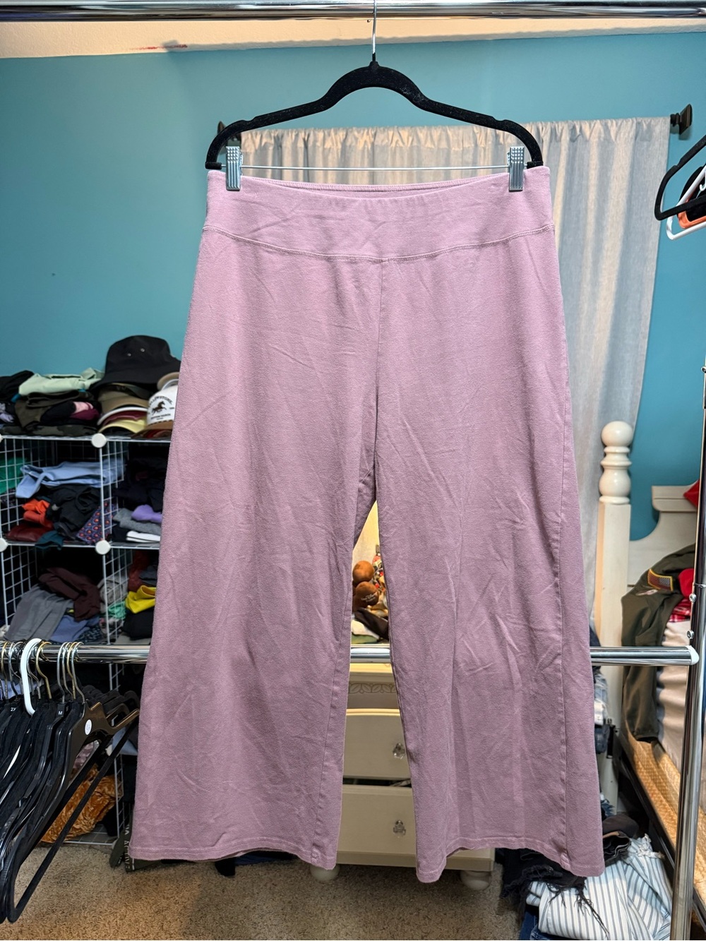 PACT Organic Cotton Wide Leg Lounge Pants Mauve Purple XL